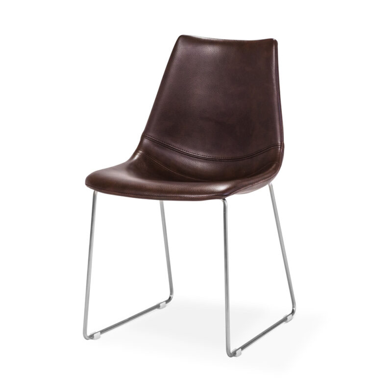 Fly stol brun kromade ben high 1720009
