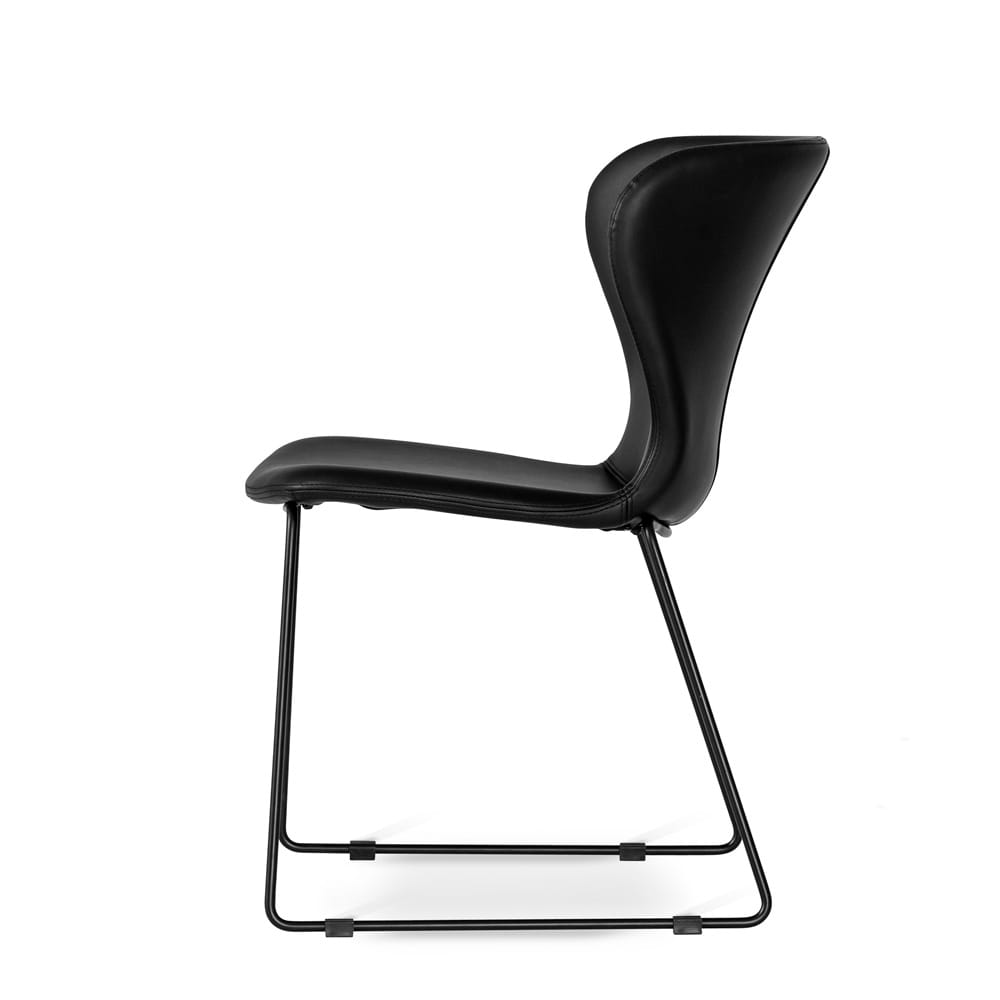 Wing stol svart svarta ben sida med high 1720012