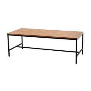 FISHBONE Soffbord 135x60 cm oljad ek/svart metallunderrede