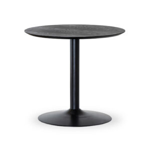 MILES matbord runt 80 cm svartbetsad ask, svart trumpetfot