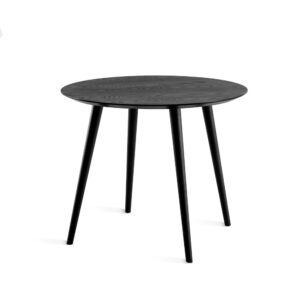 MILES Matbord runt 80 cm svartbetsad ask, 4 svarta träben