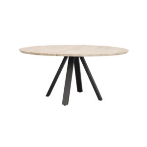 Carradale Matbord, V-ben, Vitpigmenterad/svart, 150x150 cm
