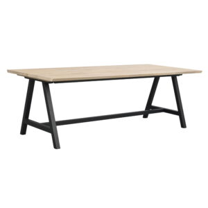 Carradale Matbord, A-ben, Vitpigmenterad/svart, 220x100 cm