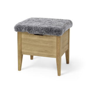KLINTE bänk 45 cm oljad ek med äkta fårskinn