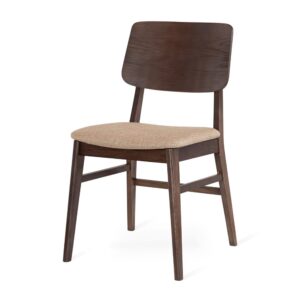 STEVIE stol rökbetsad lackad ek, sits tyg Talent beige