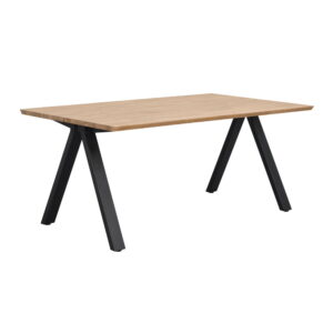 Carradale Matbord, V-ben, Ek/svart, 170x100 cm