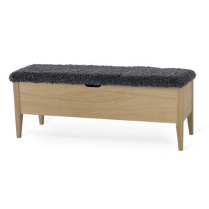 KLINTE bänk 120 cm oljad ek med fårpälsimitation