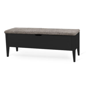 KLINTE bänk 120 cm svartlack med Abriamo brun