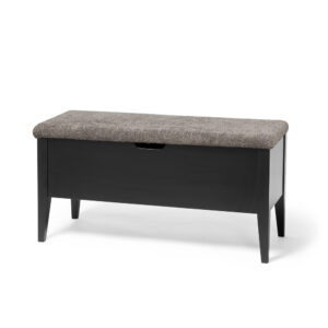 KLINTE bänk 90 cm svartlack med Abriamo brun