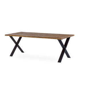EXXET matbord 210 cm oljad ek, svart X-ben