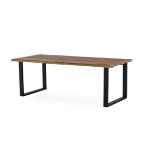 EXXET matbord 210 cm oljad ek, svart U-ben