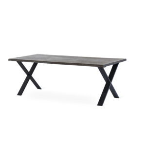 EXXET matbord 210 cm smoked ek, svart X-ben