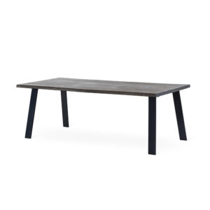 EXXET matbord 210 cm smoked ek, svart utställda ben