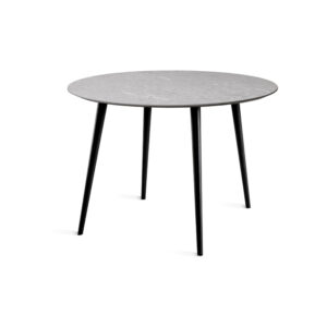 MILES matbord runt 110 cm sandstenslaminat, 4 svarta träben