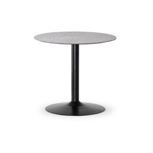 MILES matbord runt 80 cm sandstenslaminat, trumpetfot svart metall