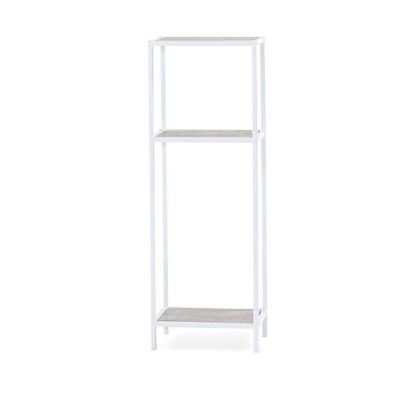 Steel hylla vit 110 cm betongskivor high 178582