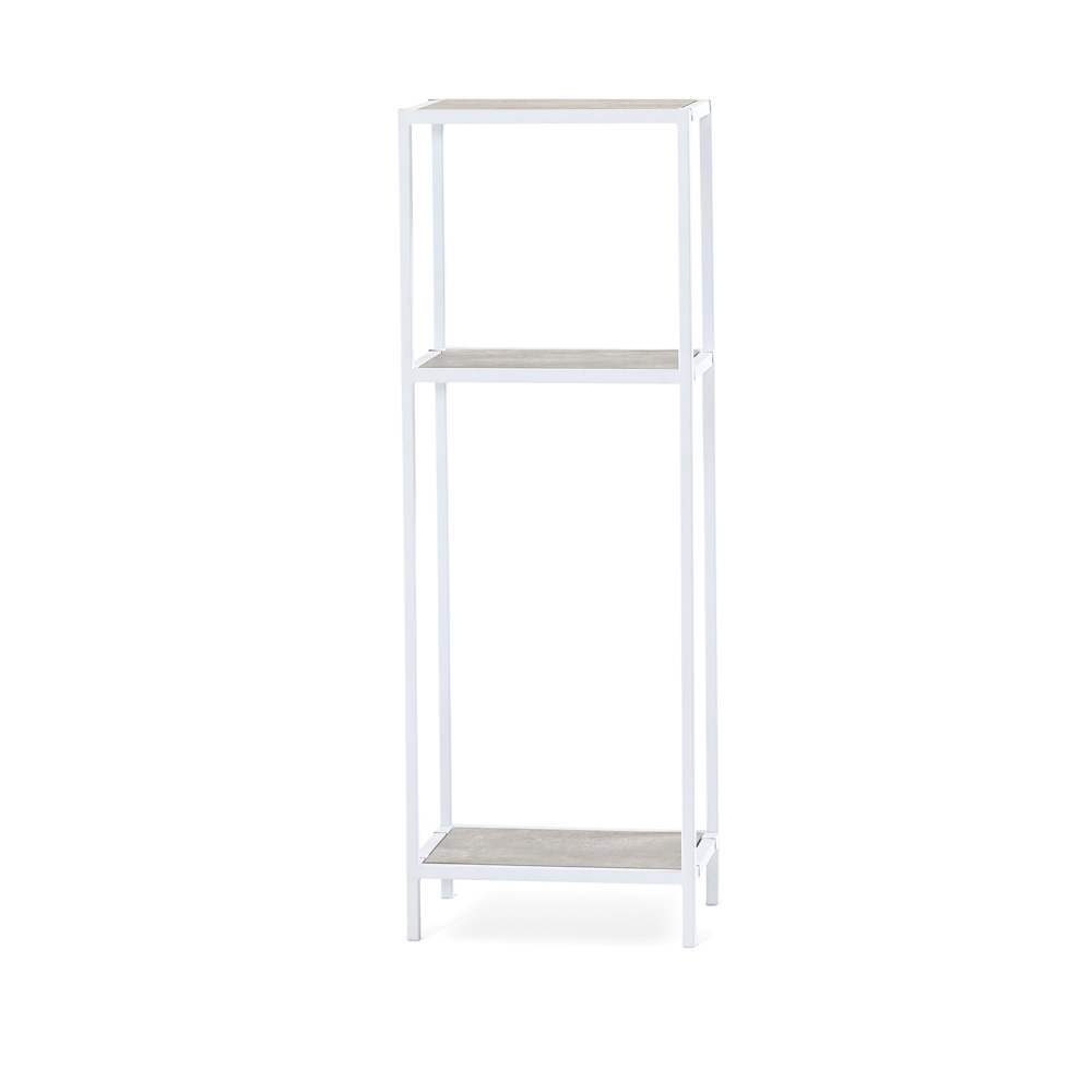 Steel hylla vit 110 cm betongskivor high 178582