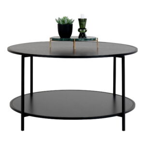 Vita Soffbord, svart, svart ram
Ø80x45 cm