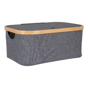 Noto Korg, bambu/textil, mörkgrå, 38x26x16 cm