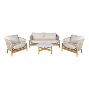 Terracina Loungeset, akacia, beige, inkl. kuddar