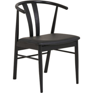 Artenara Matstol, bokträ med PU-sits, svart, HN1219
