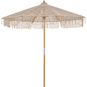 Martos Parasoll, bomull, trästång, beige, ø250 cm