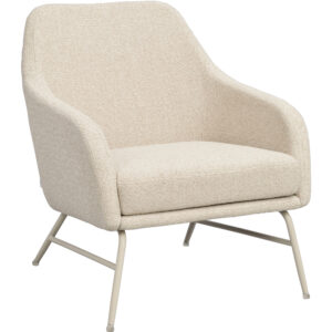 Eldwin fåtölj beige tyg/beige metall