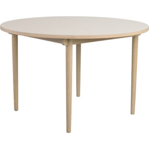Fairmount matbord runt Ø120 beige HPL/vitpigmenterad ek
