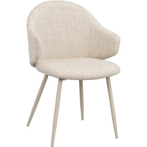 Drake karmstol beige tyg/beige metallben