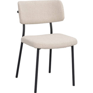 Herbster stol beige tyg/svarta metallben