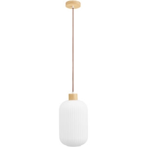 Argalo Pendel, glas/trä, vit ø20 cm
