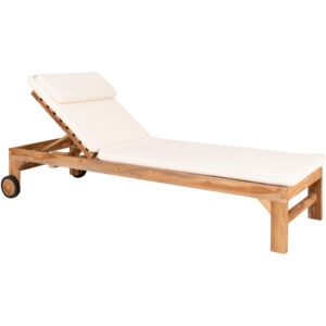 Andorra Solstol med Dyna, teak/bomull, natur/vit