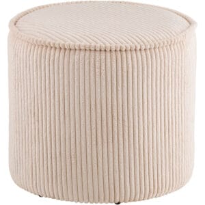 Taupo Puff, manchester, beige, ø40x35 cm