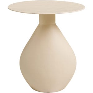 Calais Sidobord, metall/emalj, benvit, ø36x40 cm