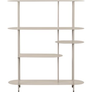 Rieti Hylla, 5 hyllplan, asymmetrisk, metall, sand, 31x118x139 cm