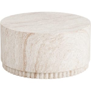 Bonn Soffbord, räfflad bas, fiberlera, naturfärgad, ø75x37 cm