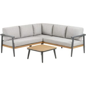 Comillas Hörnloungegrupp, aluminium, antracitgrå, inkl. kuddar