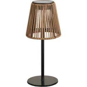 Salford Lampa, uppladdningsbar med integrerad solpanel, brun/svart