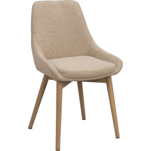 Denley stol ljusbeige tyg/vitpigmenterade ekben