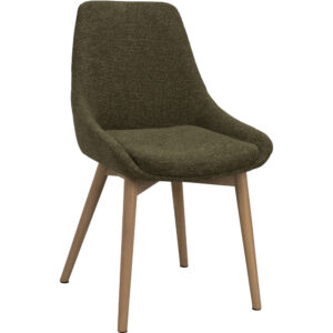 Denley stol grönt tyg/vitpigmenterade ekben