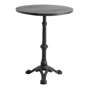 Mora Cafébord - svart marmor, runt med järn