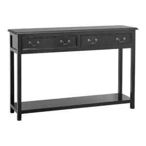 MOSS avlastningsbord med 2 lådor - svart