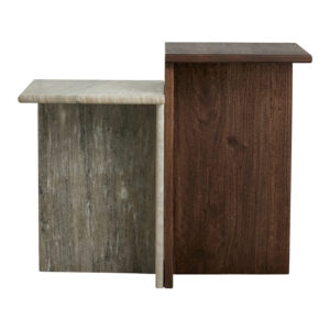 GLINA högbord - trä/marmor