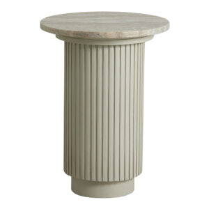 ERIE runt sidobord - elfenbensfärgad marmorskiva