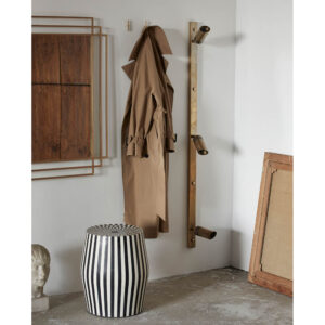 TAURA sidobord/pall - svart/elfenben