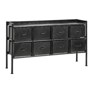 PORTLAND skänk, järnlåda, 8 lådor - svart