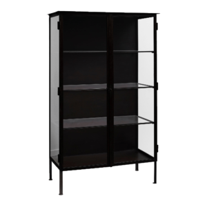 OREGON skåp, svart järn, 2 dörrar