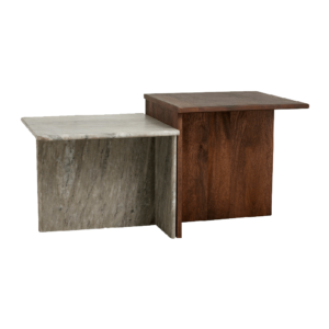 ODRA låga bord - trä/marmor