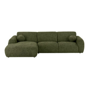 Clyde Loungesoffa med två kuddar, vänstervänd, olivgrön