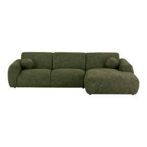 Clyde Loungesoffa med två kuddar, högervänd, olivgrön